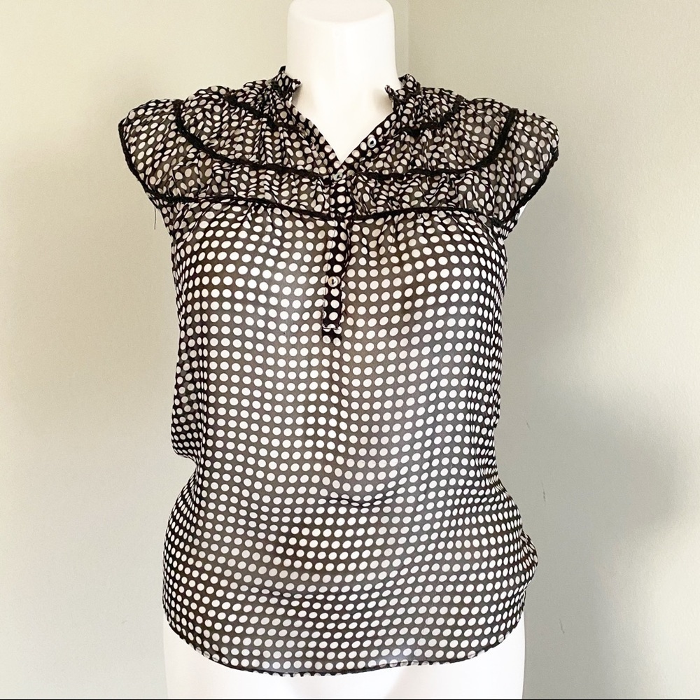 MAX EDITION Women’s Black PolkaDot Blouse